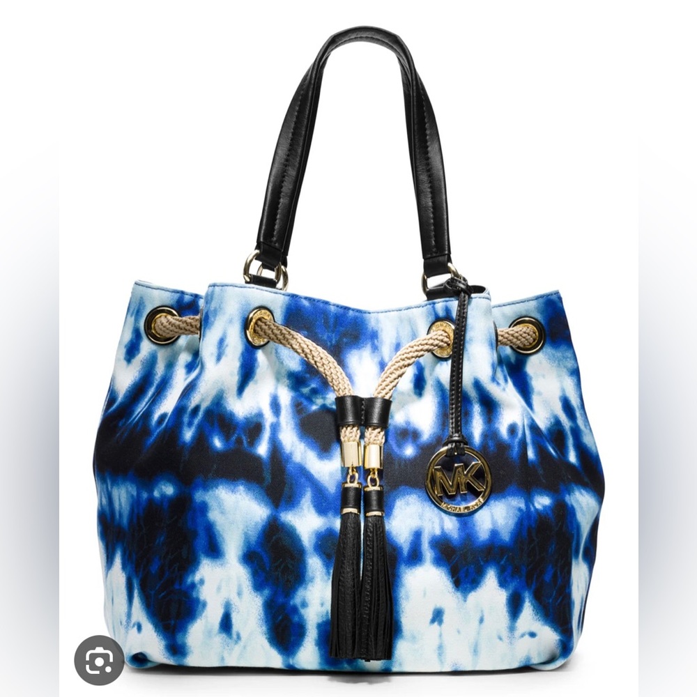 Michael Kors Michael Large Marina Gathered Tote in Tye Dye Blue